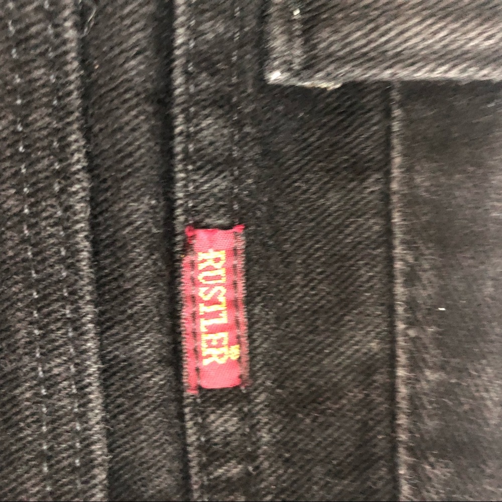 Rustler 38x30 Straight Fit Men’s Jeans (Black) - Picture 7 of 8